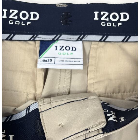 Izod Men’s khaki Golf Pants Flat Front 30x30 RN36543 - Picture 2 of 7